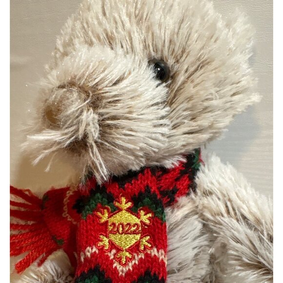 Dan Dee International 2022 Holiday Hanging Teddy Bear Red & Green Knit Scarf - Picture 4 of 7